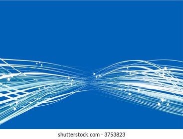 Blue winter sparkling flow background
