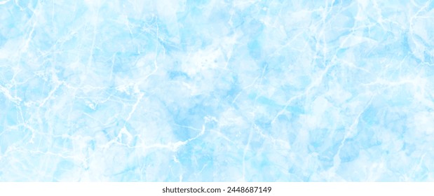 Blue winter texture art vector background for cover design, poster, cover, banner, flyer, cards. Ice. Cold. Frozen water. Hand-drawn brush strokes. Christmas abstract illustration for background.