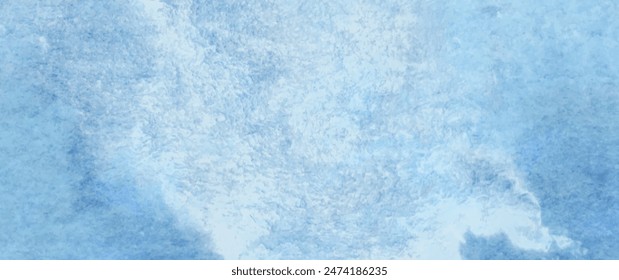 Blue winter texture art vector background for cover design, poster, cover, banner, flyer, cards. Ice. Cold. Frozen water. Hand-drawn brush strokes. Christmas abstract illustration for background.