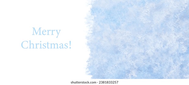 Blue winter vector art background with ice for cover design, cards, flyer, poster, banner. Hand drawn Christmas illustration. Merry Christmas! texture. Frozen glass backdrop. Snow.