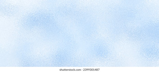 Blue winter vector art background for cover design, cards, flyer, poster, banner. Blur blue glass texture with bokeh. Hand drawn Christmas illustration. Merry Christmas! Frozen glass backdrop. Snow.