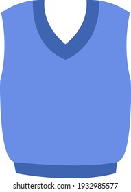 Vestido azul de invierno, ilustración, vector sobre fondo blanco.