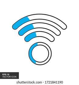 Blue Wireles signal. Icon. Wifi Vector illustration.