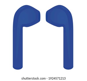 Teléfonos auditivos inalámbricos azules. vector