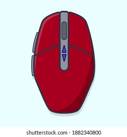 Blue wireless gaming mouse isolated on white background vector design