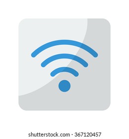 Blue Wireless icon on grey rounded square button on white