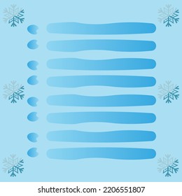 Lista de deseos azules con ocho líneas y hermosos copos de nieve. Lista de tareas pendientes. Una hoja para un cuaderno.