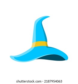 blue witch or wizard hat vector illustration on isolated background