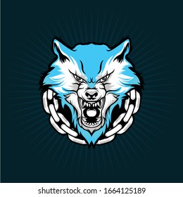 Blue Wolf Detail Vector Design