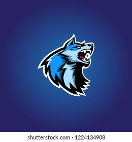 blue wolf esport gaming logo