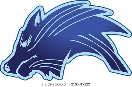 617 Blue wolf mascot logo template Images, Stock Photos & Vectors ...