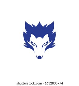 blue wolf one color vector icon