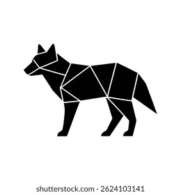 Blue Wolf Polygonal Vector Icon