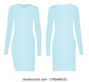 Blue woman dress. vector illustration