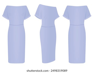 Blue woman dress. vector illustration