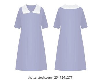 Vestido de mulher azul. ilustração vetorial