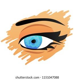 Blue woman eye on white background vector illustration flat desing