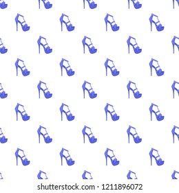 Blue woman sandal pattern seamless repeat background for any web design