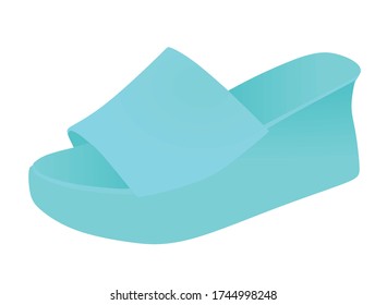 Blue woman sandal. vector illustration