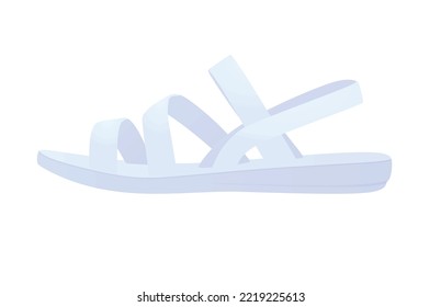 Blue Woman Strap Shoe. Vector