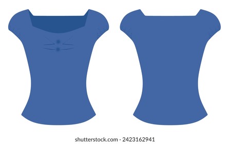 Blue woman t shirt. vector