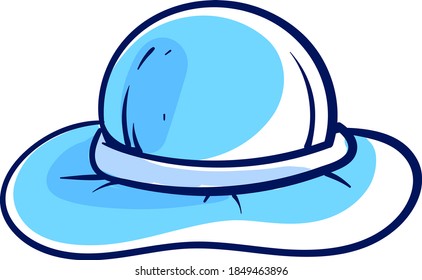 Sombrero de mujeres azules, ilustración, vector sobre fondo blanco