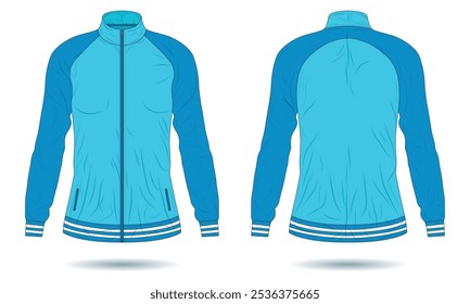 Blue women sports training jacket mockup