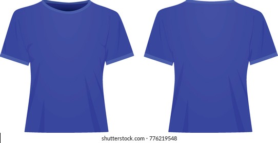 Blue women t shirt. vector illustration