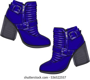 Blue women's boots
