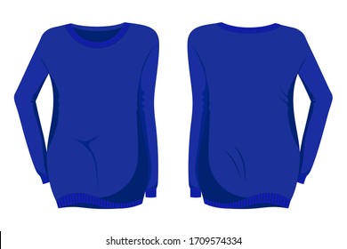 Saltador de mujeres azules. Vistas frontal y posterior. Aislado sobre un fondo blanco.