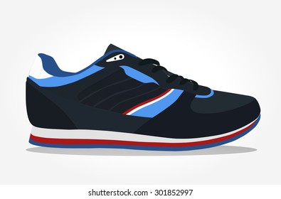 blue women's shoes. vector