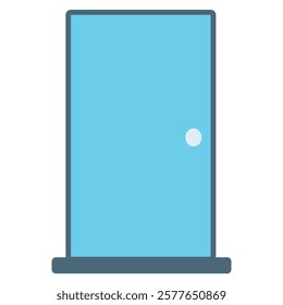 Blue Wood Panel Door illustration