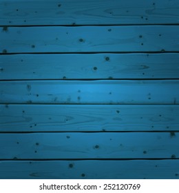 Blue wood planks texture. Vector illustration