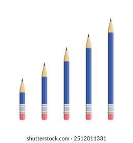 Blue Wooden Sharp Pencil Vector Illustration