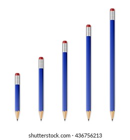 Blue wooden sharp pencils