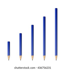 Blue wooden sharp pencils