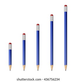 Blue wooden sharp pencils