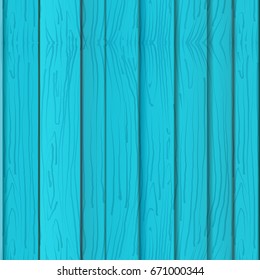 Blue wooden texture, seamless pattern wooden turquoise boards, wall or fence. Vector illustration. Empty template. Summer wood template for poster, brochure, Sales banner design.