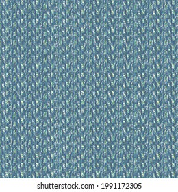 Blue wool blanket texture. Blurred decorative pattern disposed on the vertical strip.