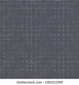 Blue wool fabric with a worn plaid or tartan pattern. Old blanket texture. Vector illustration. 