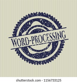 Blue Word-processing distress rubber grunge texture stamp