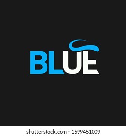 BLUE words logo for simple logo design