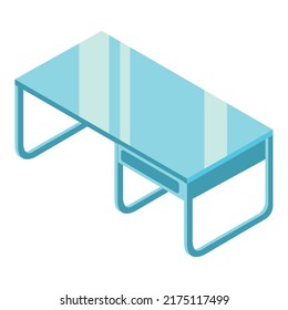 escritorio azul sobre blanco