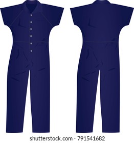 Blue working uniform. vector illustration