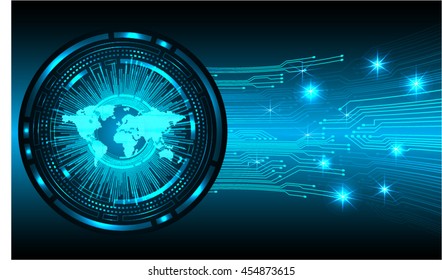 blue world abstract cyber future technology concept background, vector illustration, circuit, binary code, eye