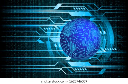 Blue world cyber circuit future technology concept background