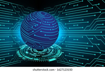 Blue world cyber circuit future technology concept background