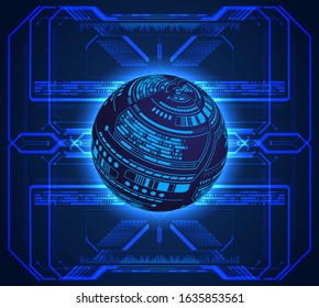 Blue world cyber circuit future technology concept background
