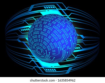 Blue world cyber circuit future technology concept background