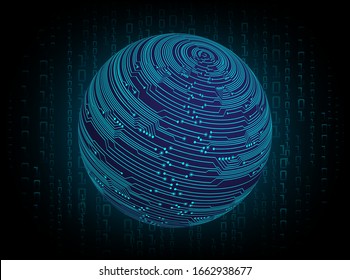Blue world cyber circuit future technology concept background